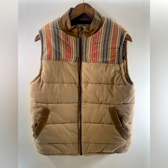 The Territory Ahead Other - Vintage The Territory Ahead Southwestern Aztec Canvas Textile Puffer Vest Small